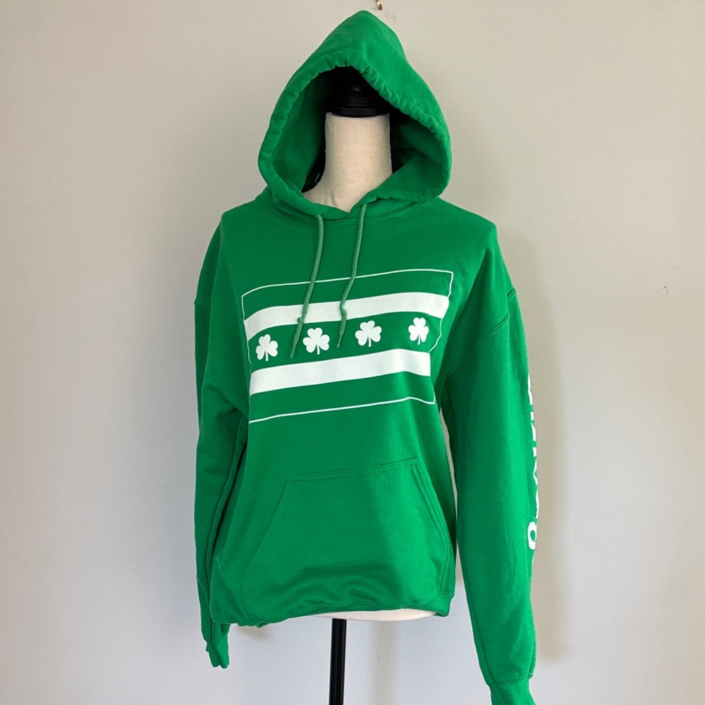Gildan Green Hoodie with Clover Design